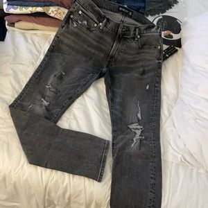 Men’s A&F Super Skinny Stretch Distressed Jeans